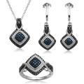 Micro Pave Einstellung 925 Silber Schmuck Set Modeschmuck